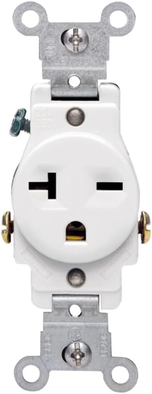 Smooth Face Single Receptacle – 20 Amp 250 Volt NEMA 6-20R for Hotels & Offices