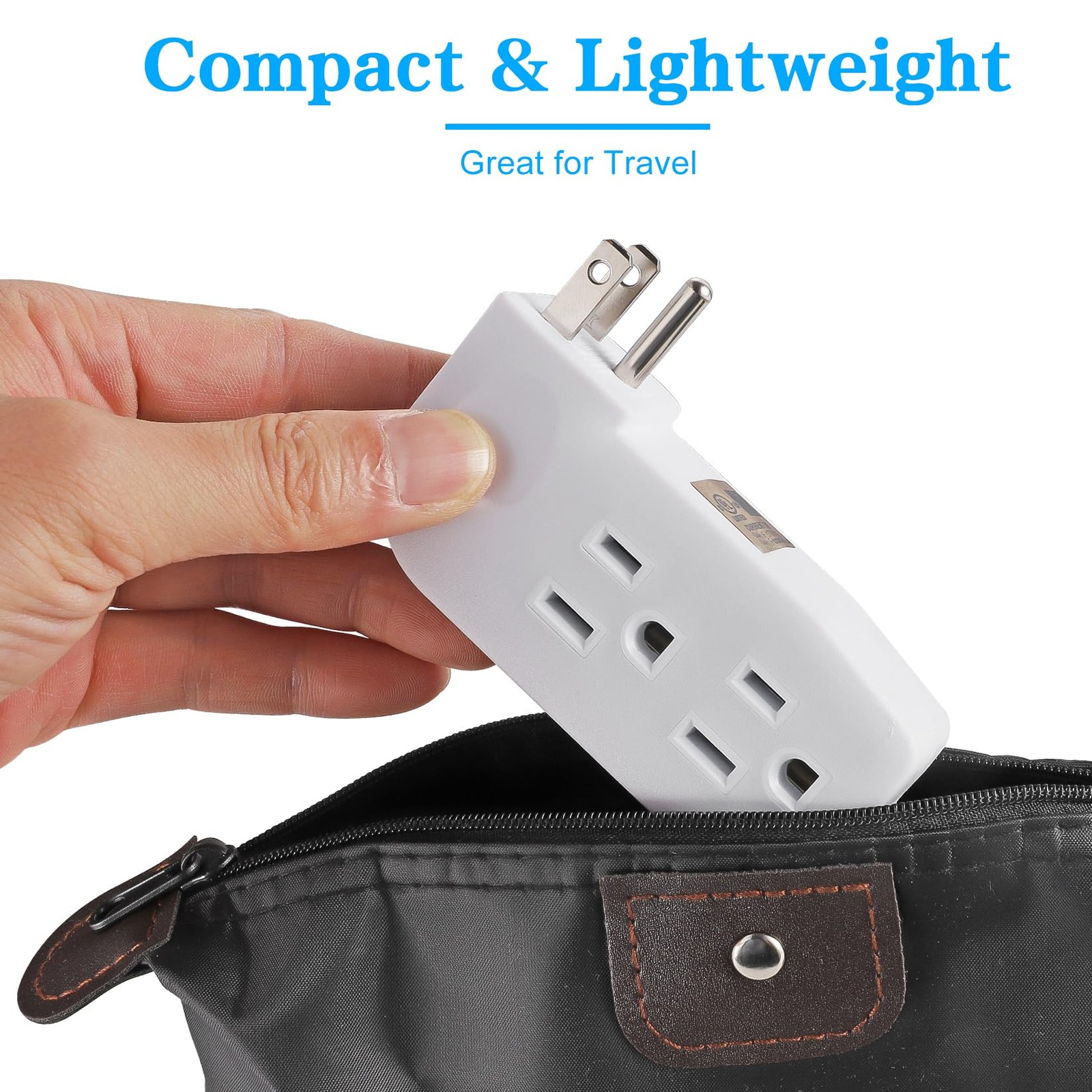 3 Outlet Wall Adapter, UL Listed 1875W/15Amps 3-Prong Grounded Vertical Outle…