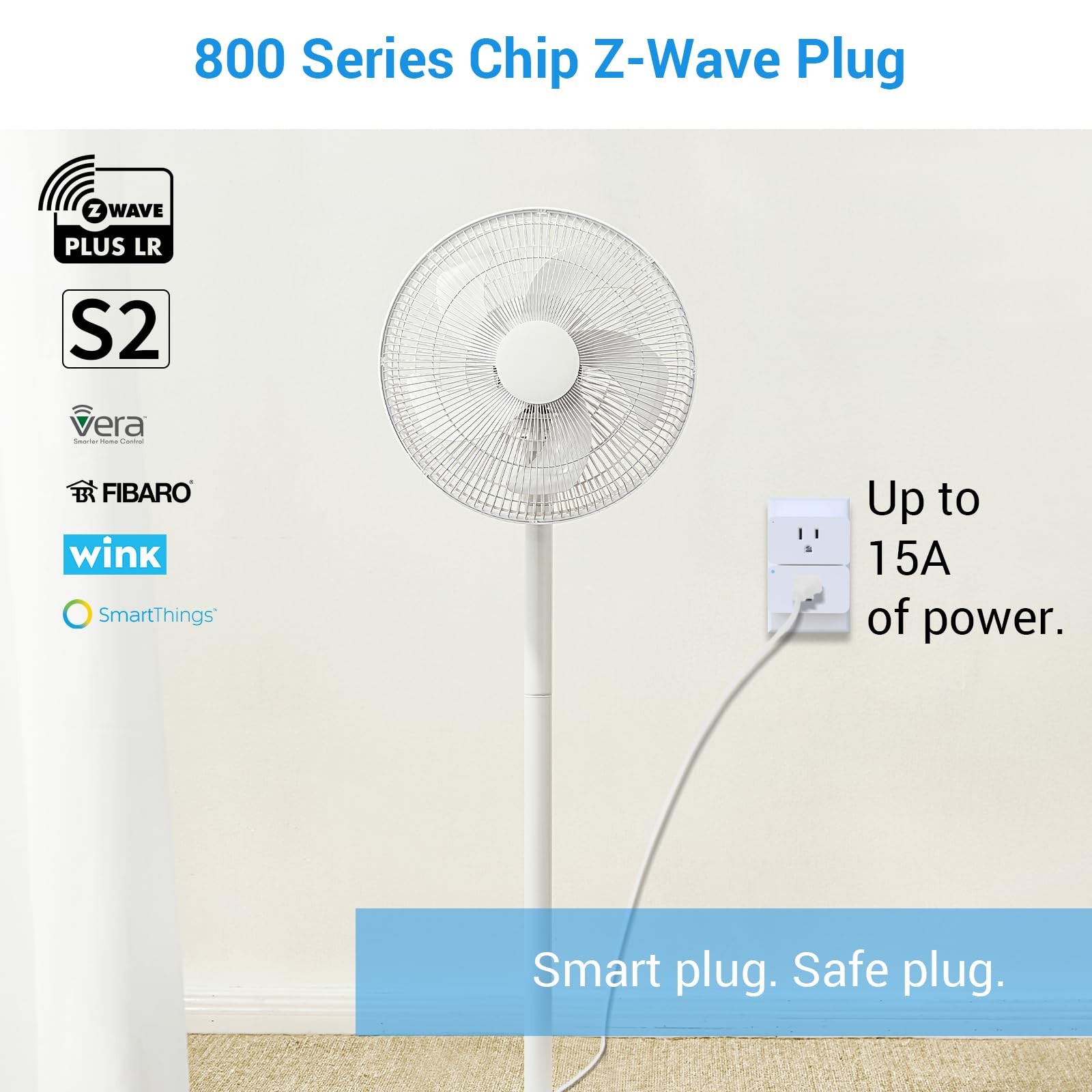 Zwave Plug 800 Series Smart Outlet Repeater Compatible with Hubitat 2GIG