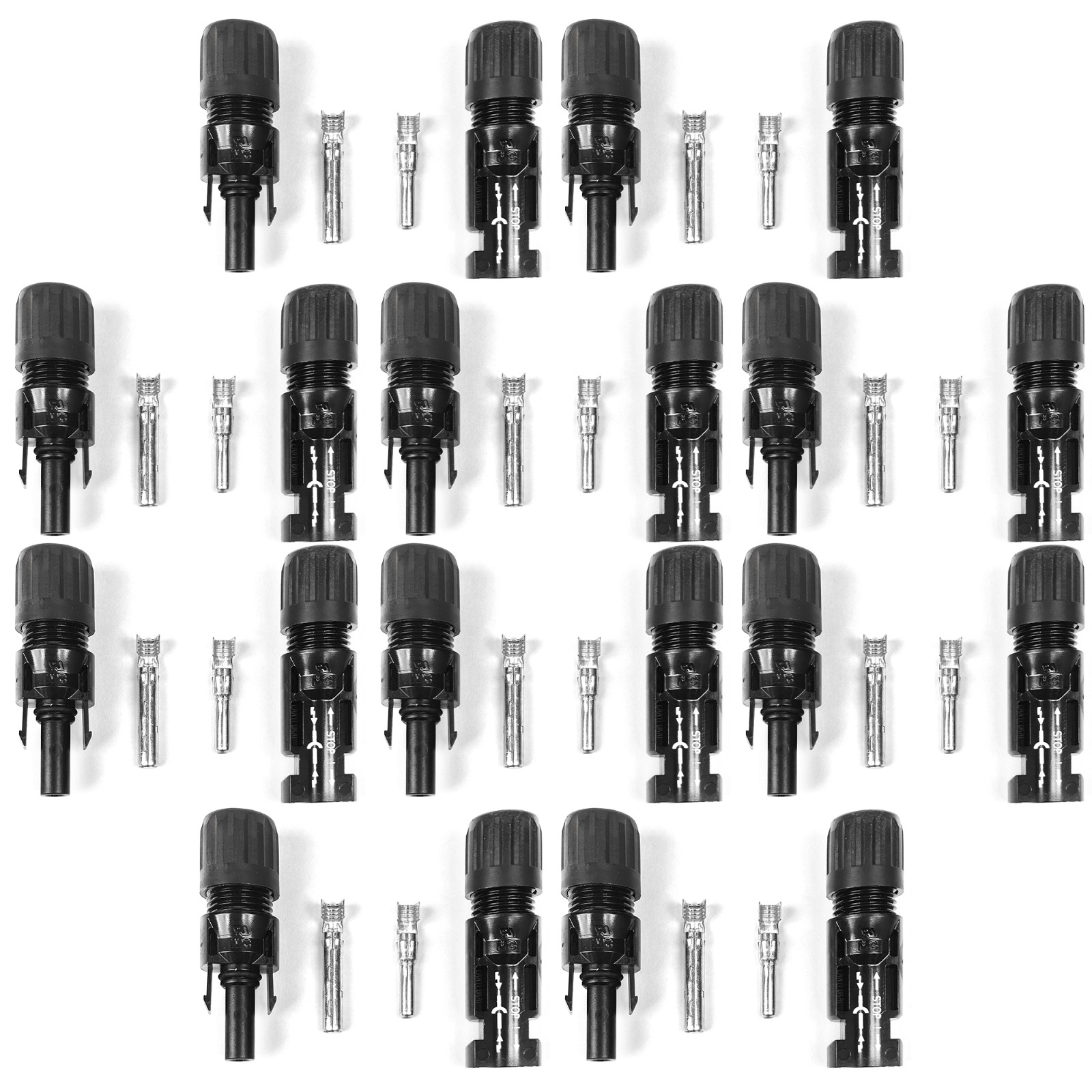 Staubli MC4 PV Solar Panel Cable Connector 10 Pairs for 8 AWG – Made in USA