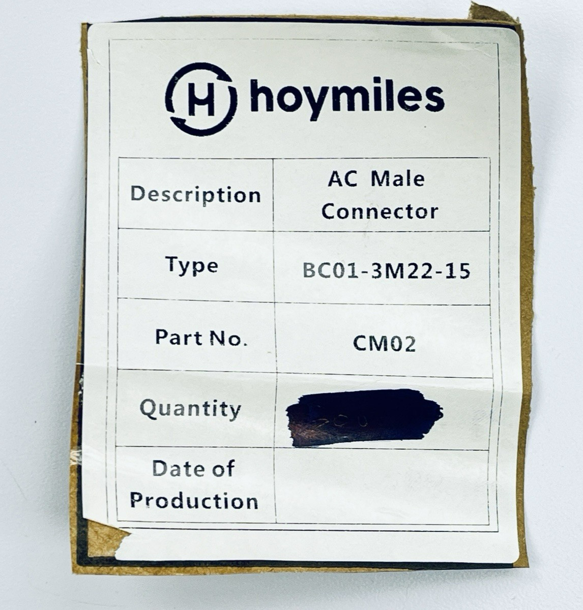 Lot of 5 Hoymiles BC01-3M22-15 Male AC Bus Connector 3-Pin Solar Photovoltaic