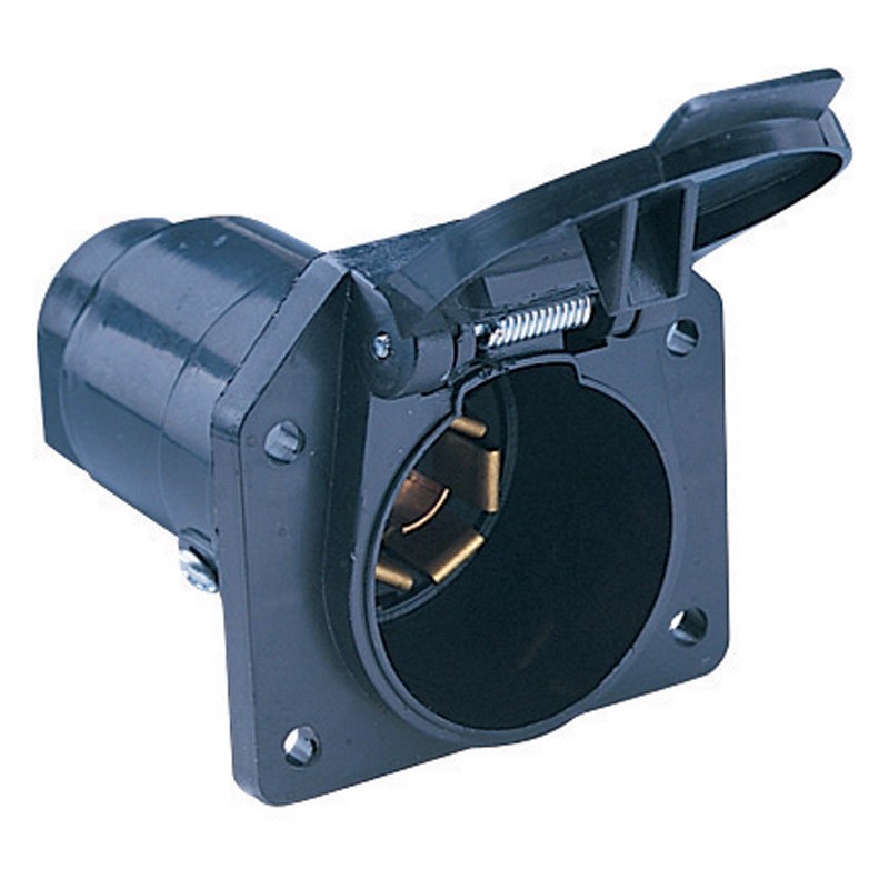 Hopkins 48485 Plastic Black 6/12V 7-Pin Round Corrosion-Resistant Car End Socket