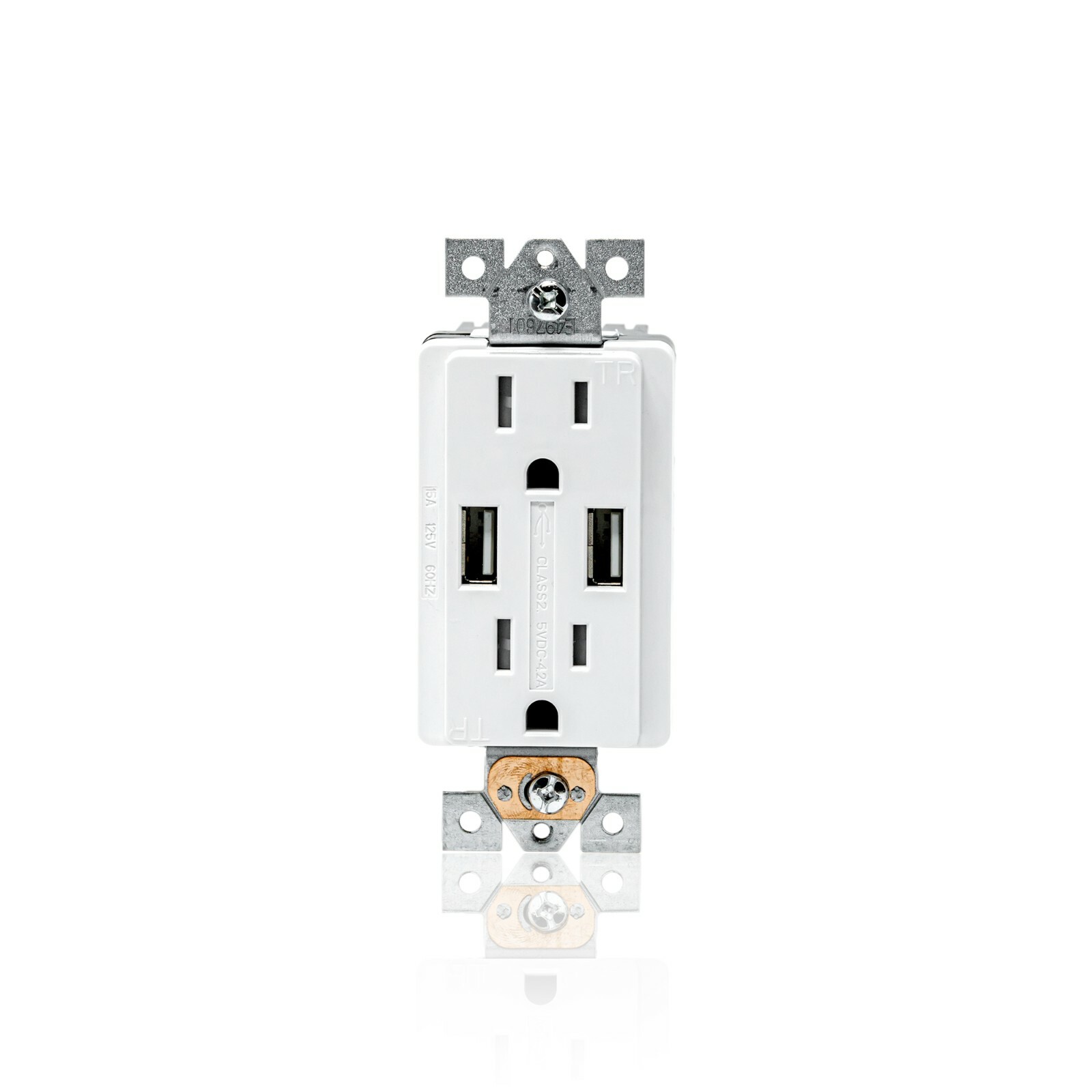 [10-Pack] Ultra High Speed 4.8A USB Wall Outlet, Tamper Resistant 15A Receptacle