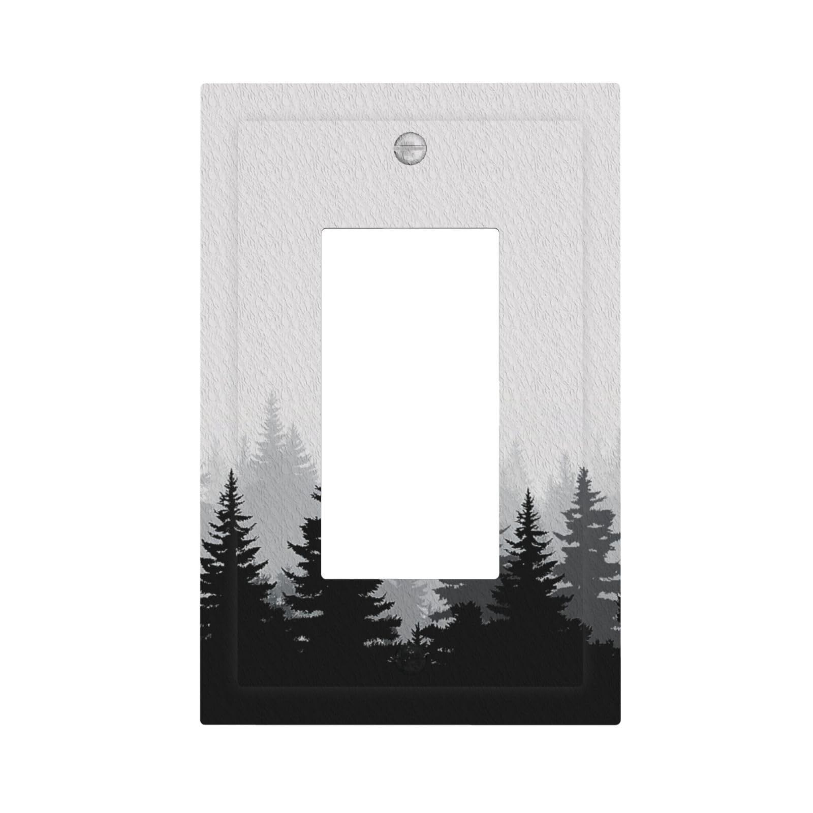 JDAKHD Black Misty Forest Decorative Outlet Covers Gray Ombre Nature Tree Pla…