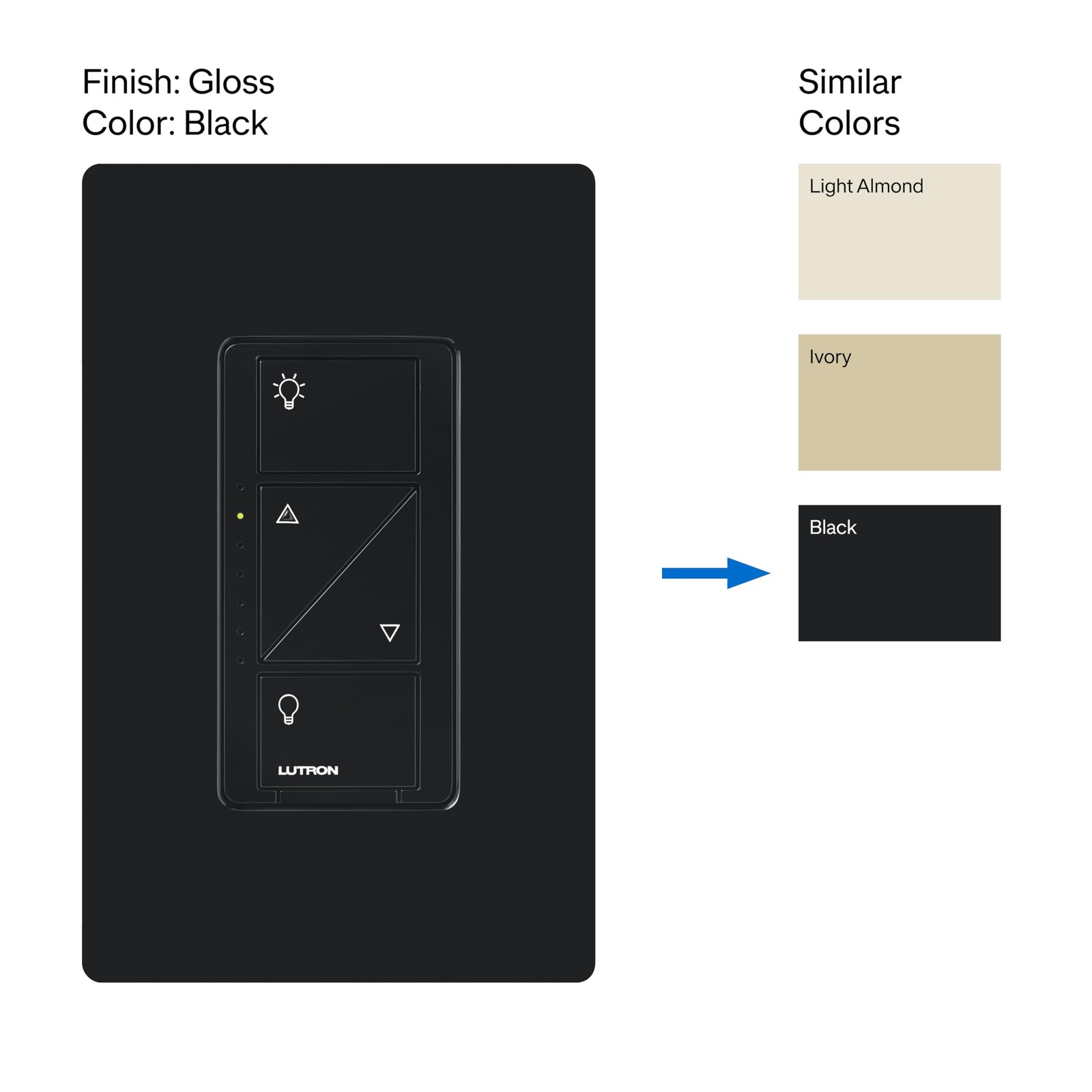 Smart Dimmer Switch 150W Single Pole 3 Way Lutron Caseta PD-6WCL-BL Led
