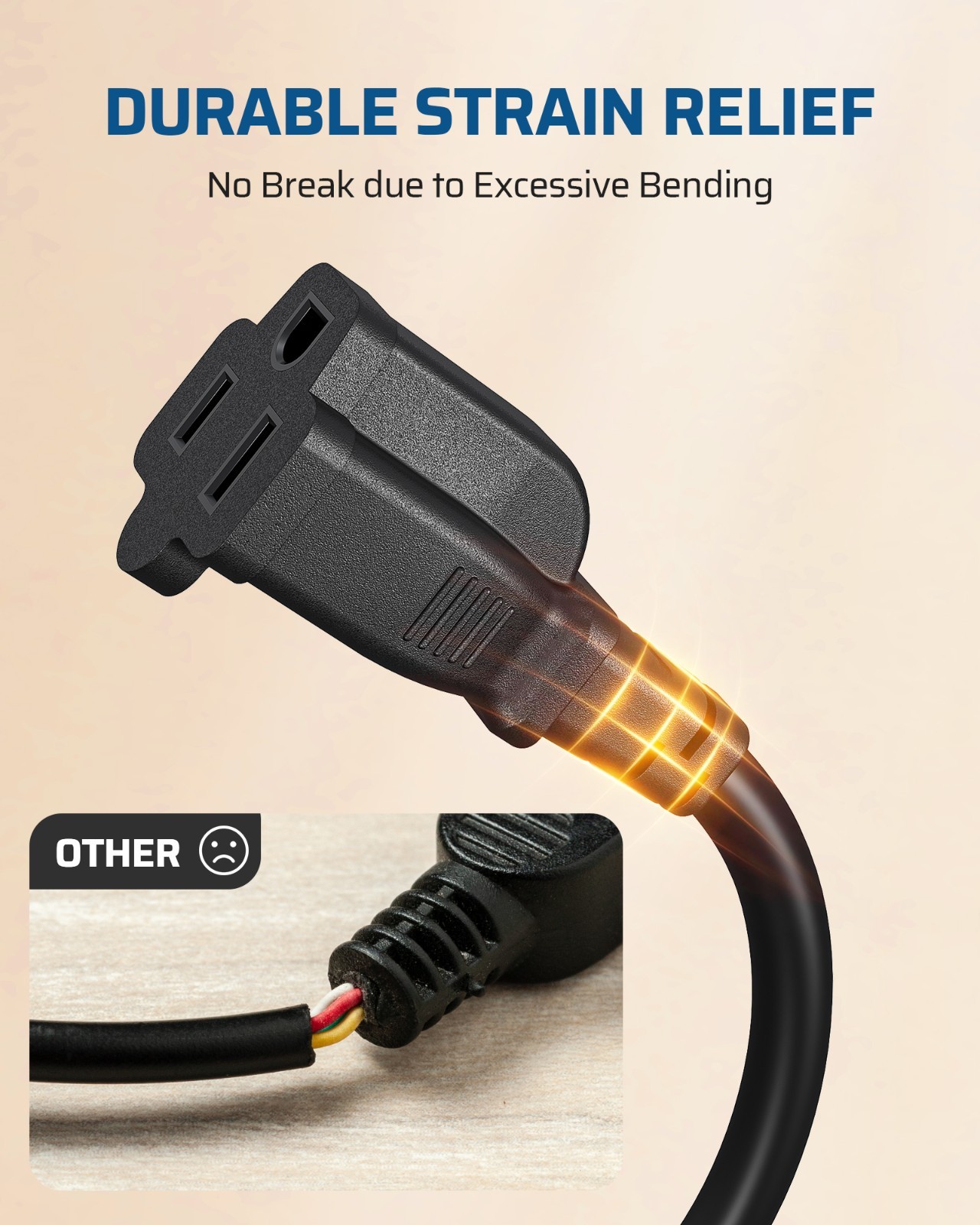 DEWENWILS 4ps Short Extension Cord, 1 Foot Power Cord, NEMA 5-15P to NEMA 5-15R,