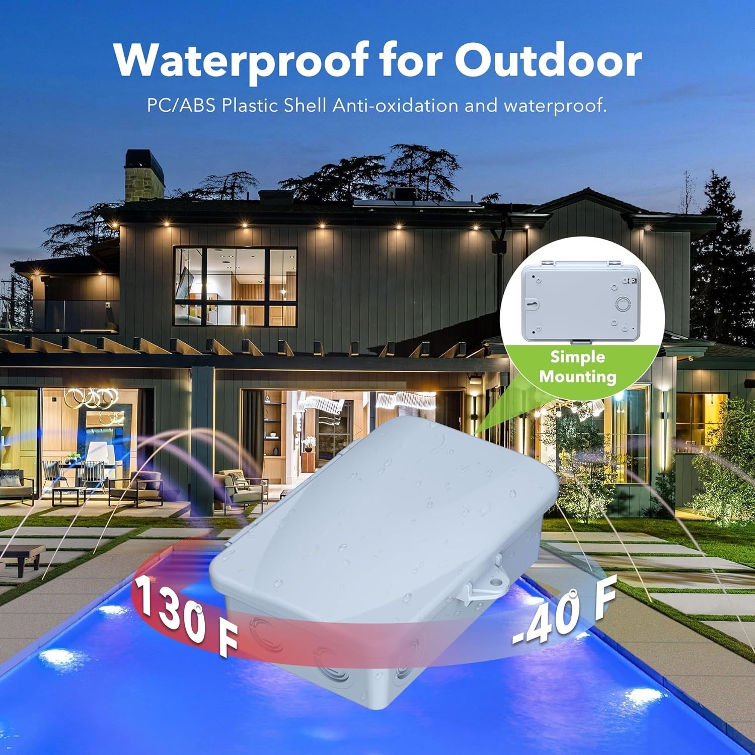 BN-LINK Pool Pump Timer Outdoor Timer Box, Heavy Duty 24Hr Programmable For Pool