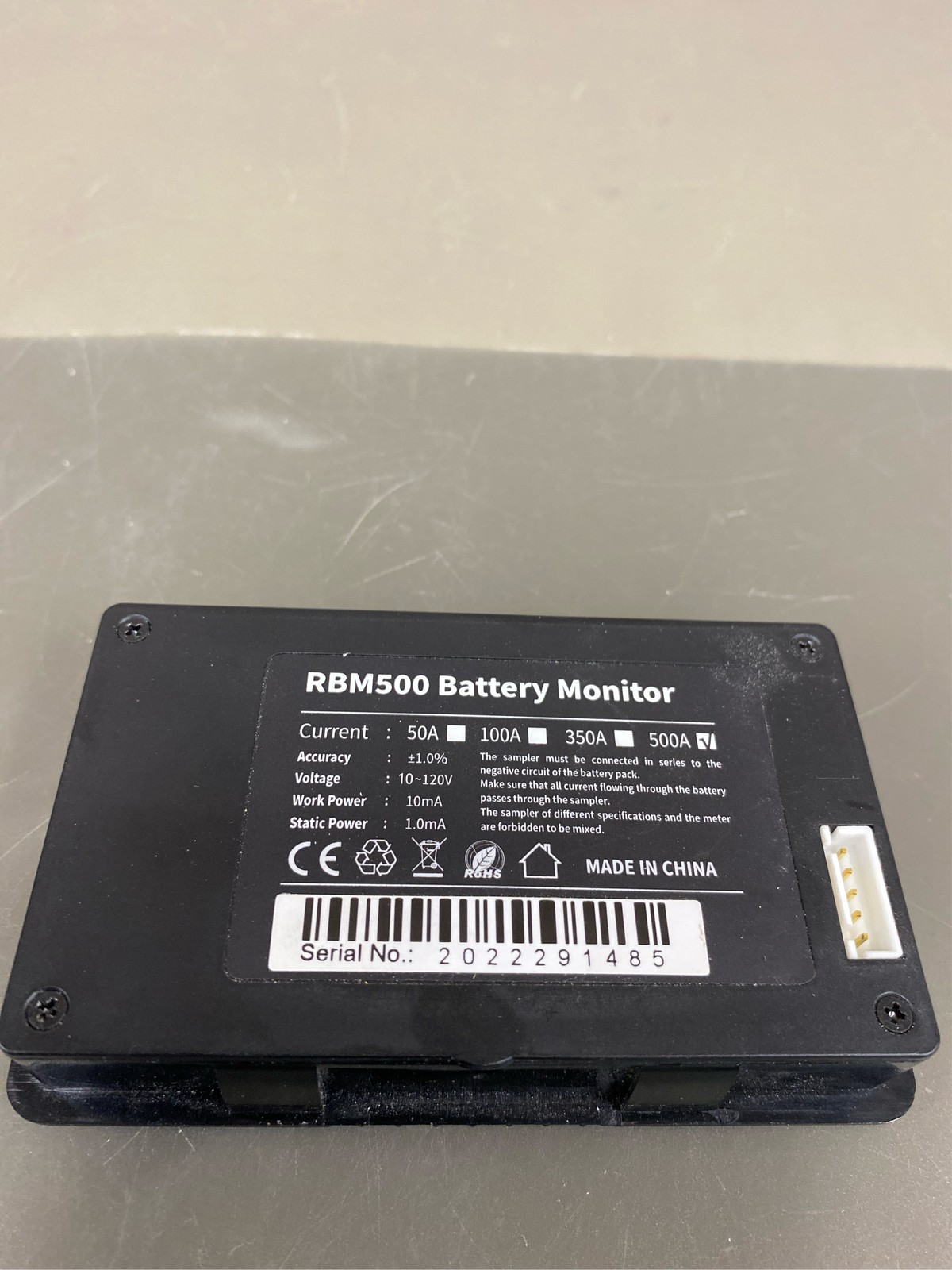 500 Amp Universal Battery Monitor, High and Low Voltage Programmable Alarm