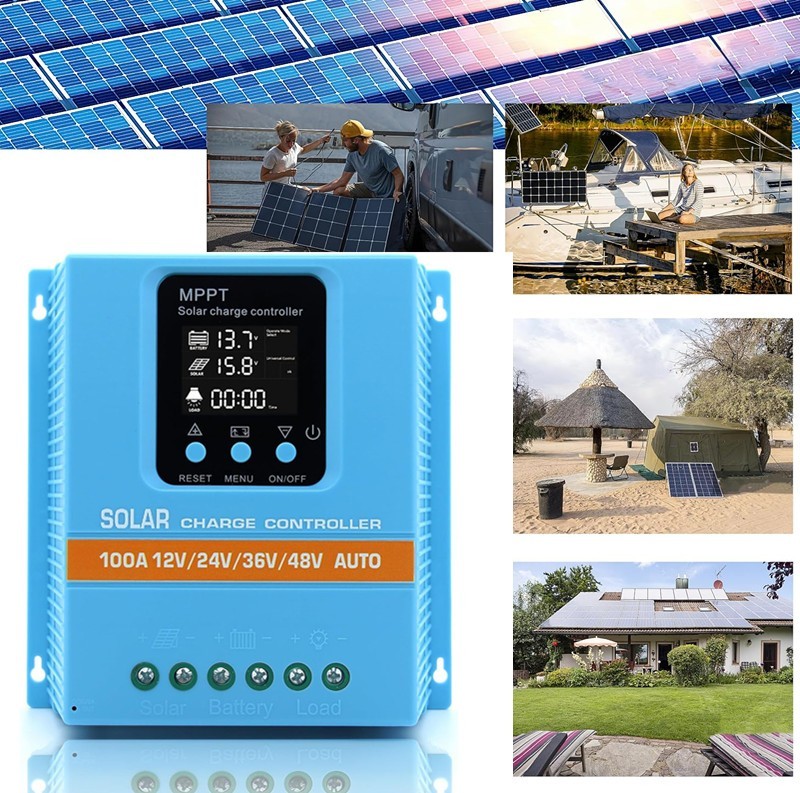 4800W MPPT Solar Charge Controller 100A/12V 24V 36V 48V USB Battery PV Regulator