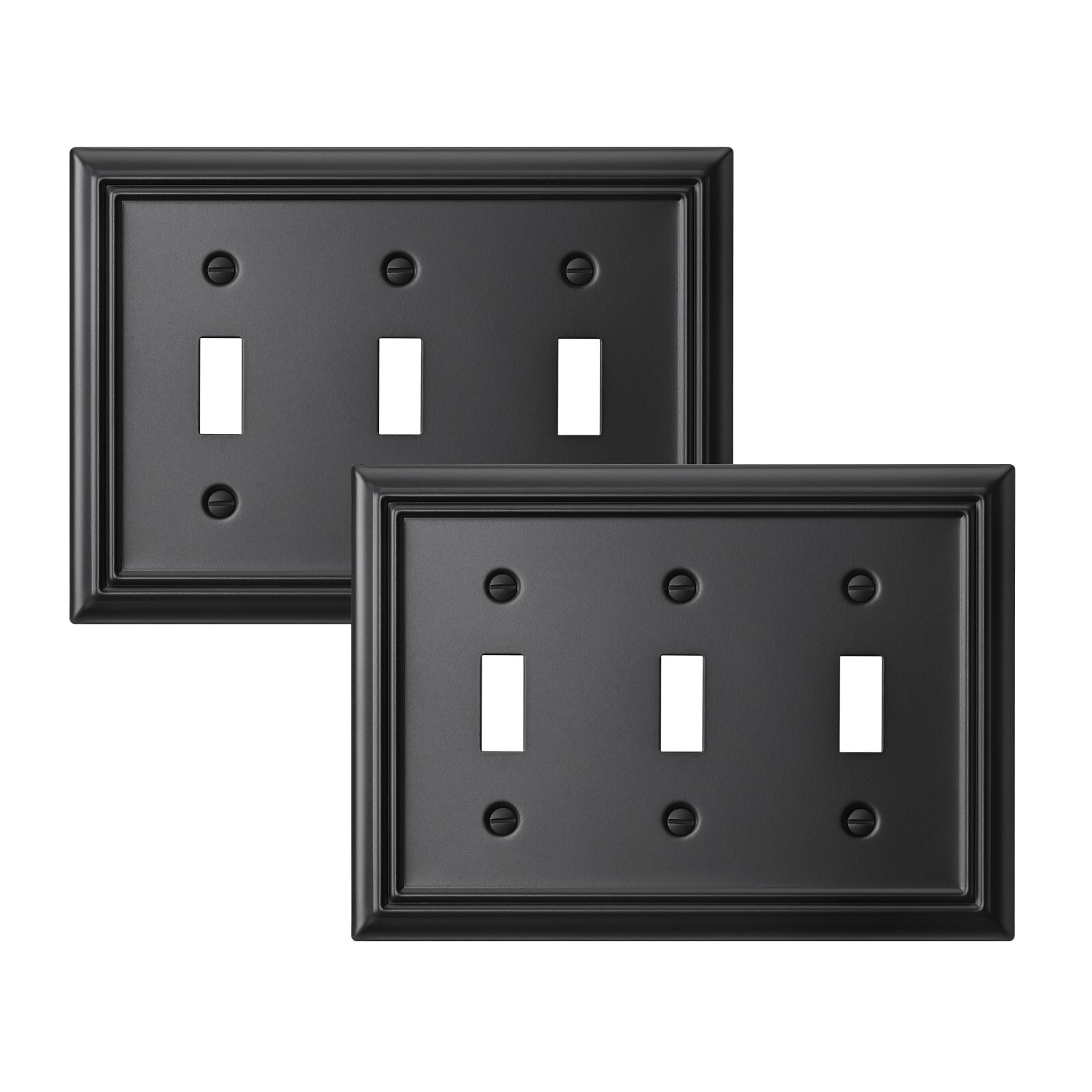 DEWENWILS Metal Outlet Cover, Standard Size Switch Cover, 4 Pack, Black