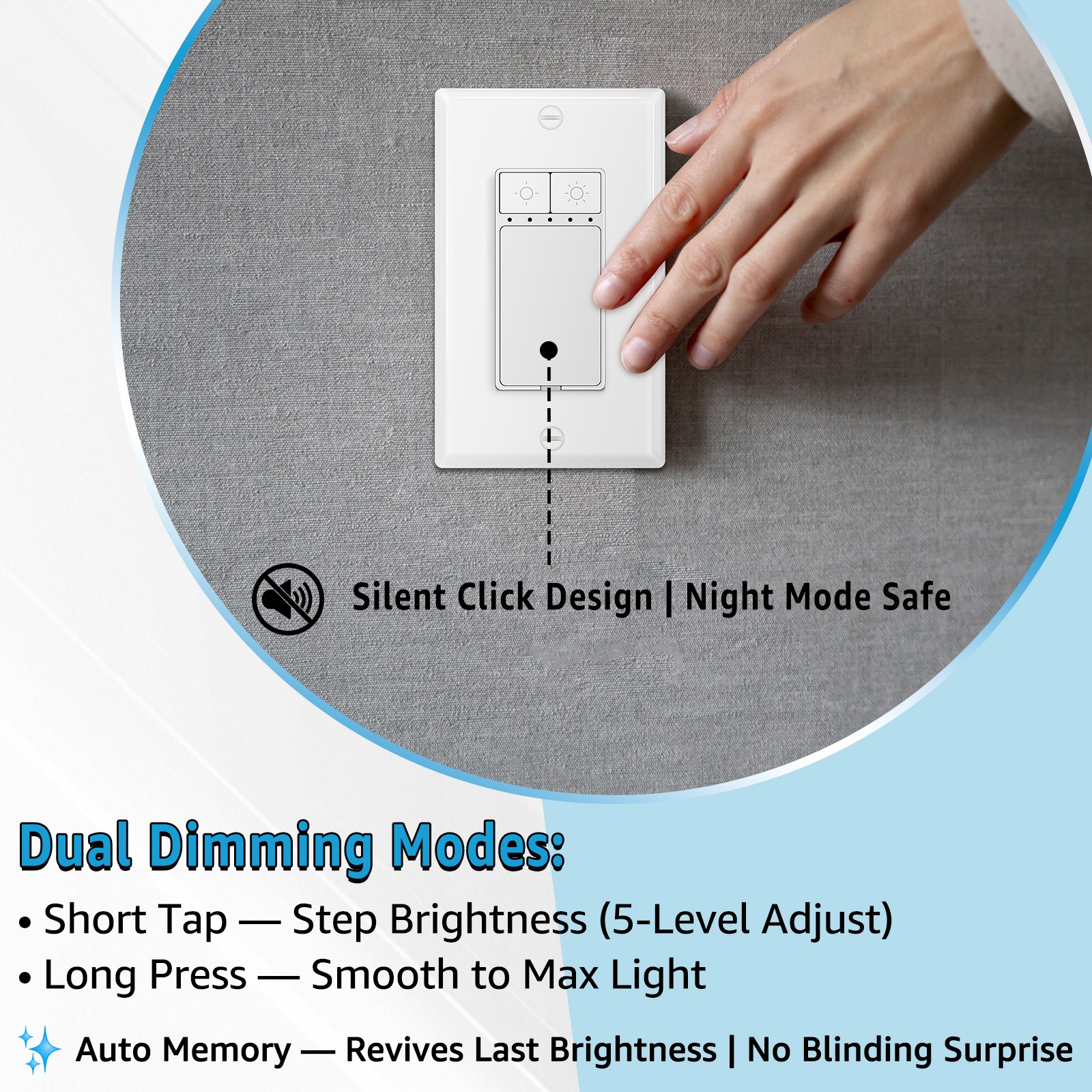 10Packs Single Pole Dimmer Switch for Dimmable 150W LED CFL Lights 600W Halogen