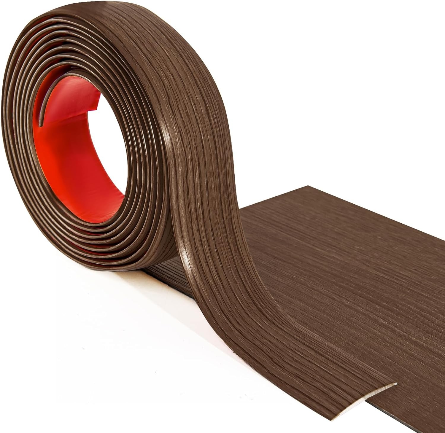 Durable 4FT Self-Adhesive Floor Transition Strip for Carpet and Tiles – Brown
