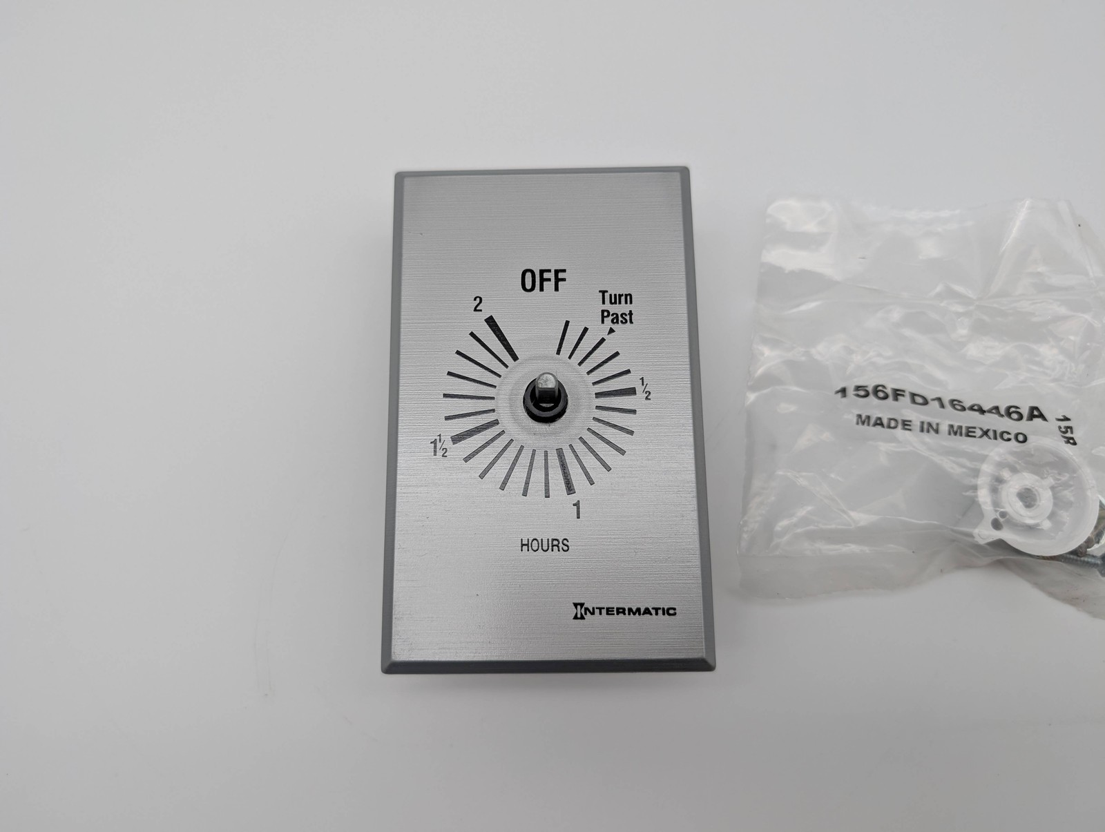 Intermatic FF2H 2 Hour Wall Timer Spring Wound SPST Brushed Metal White Knob