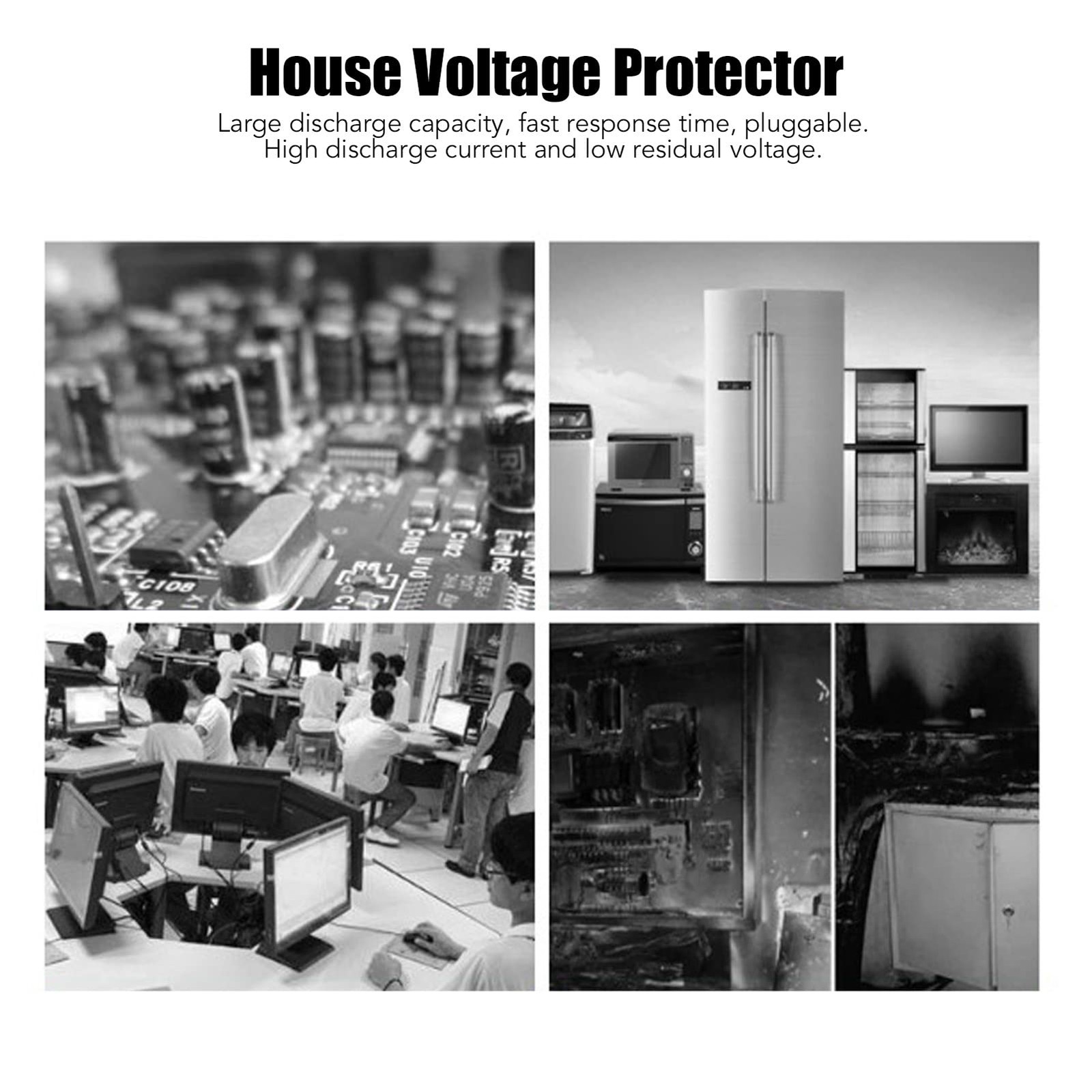 2P Surge Protective Device 40KA 275V AC Low Voltage Protector DIN Rail Mount