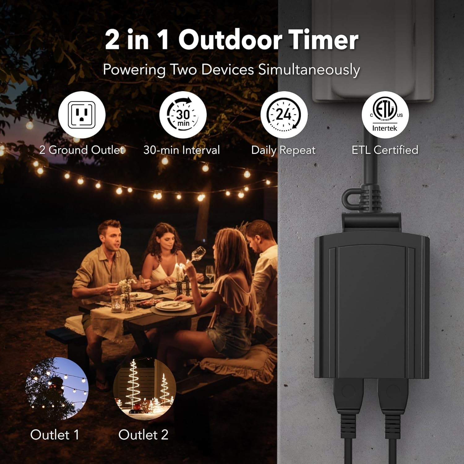 Electrical Timer for Outdoor Use with Rainproof Casing and Safety Certification