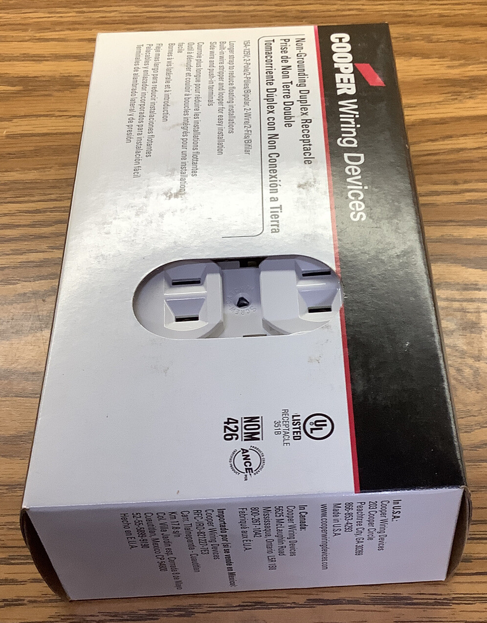 (10) New Cooper Wiring Devices 736W-BOX 15A 125V Non-grounding Duplex Receptacle