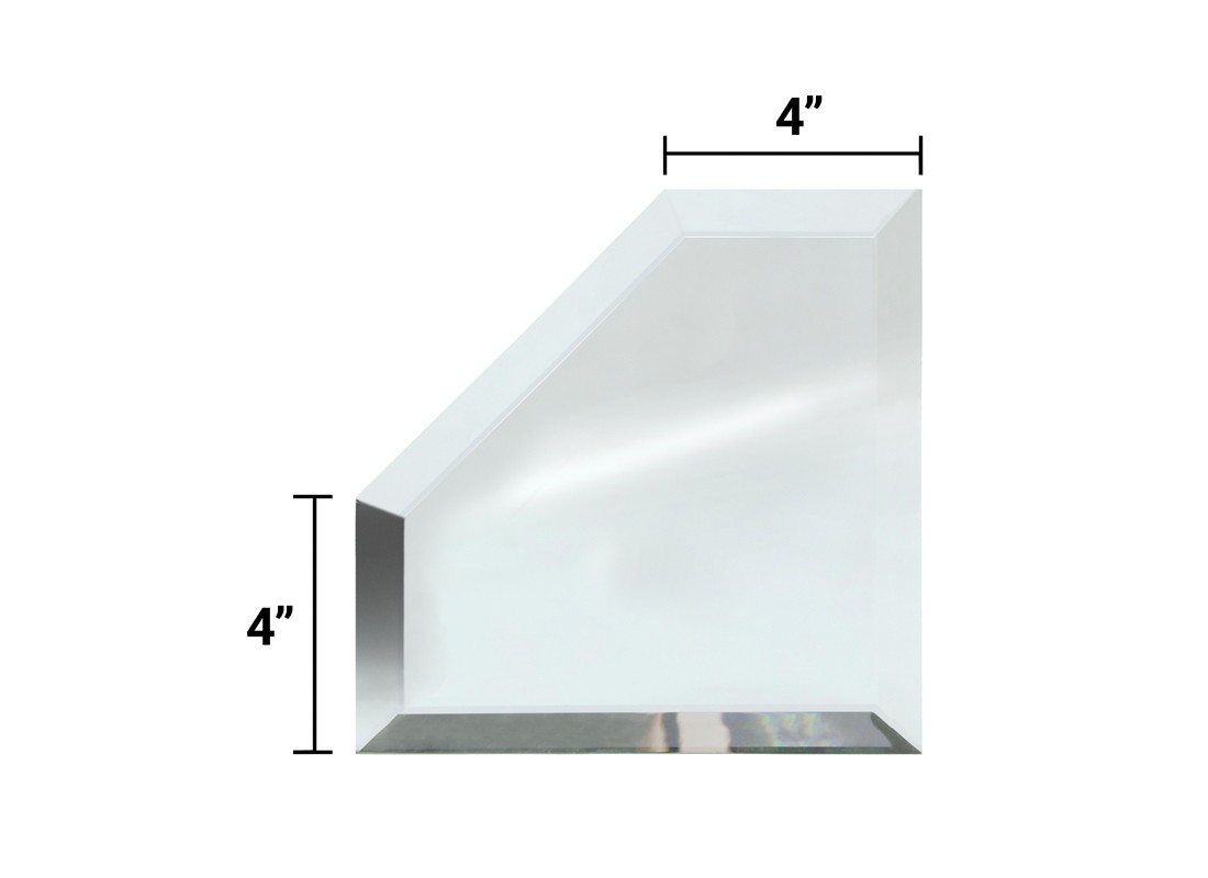 FHC BVM4M4 4″ Corner All Sides Beveled Mitered Clear Mirror Glass