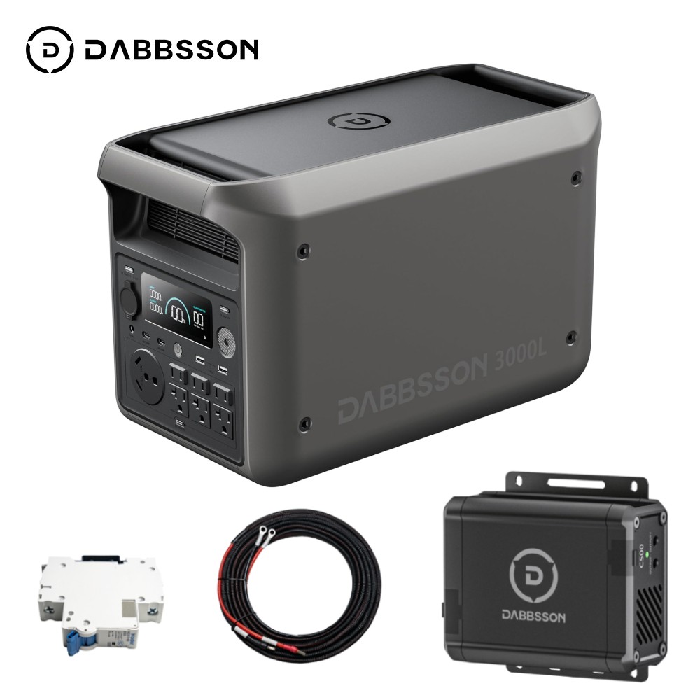 Dabbsson 3000W 3072Wh Portable Power Station w/ 560W Car Alternator Charger Trip