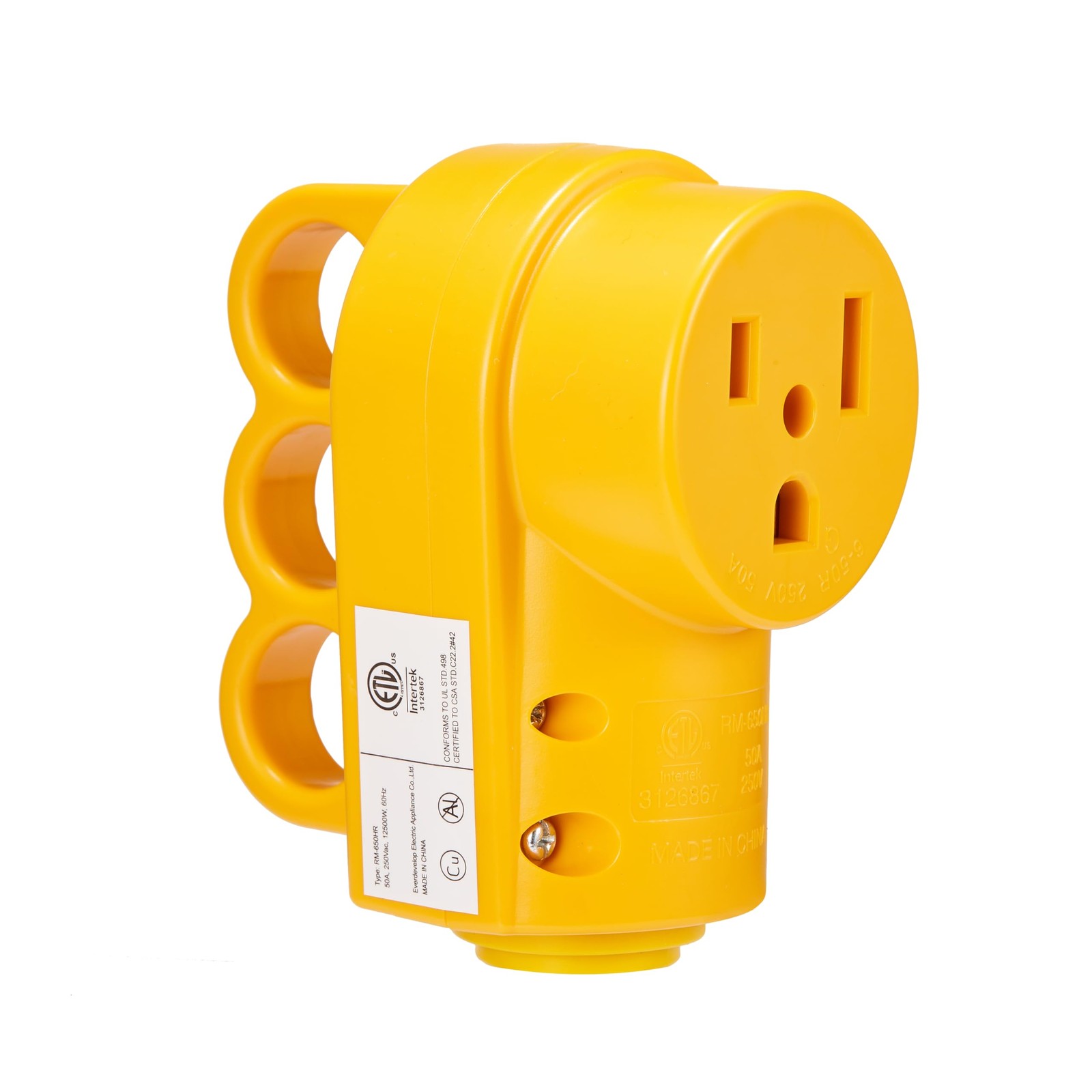 NEMA 6-50R Receptacle, 50 Amp 3-Prong 250 Volt Welder Female Plug Heavy Duty,…