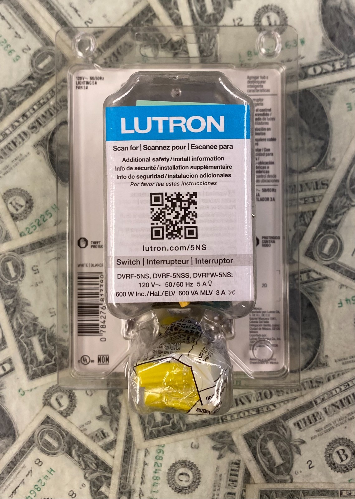 Lutron Caseta DVRF-5NS-WH-R Claro Smart Switch – White