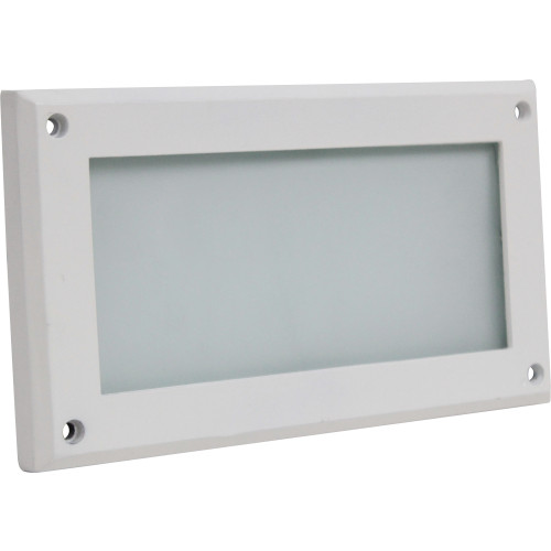 Step Light Cover Face plate WHITE 8-7/8X5 inch w/ FROST GLASS S710C-WH Orbit