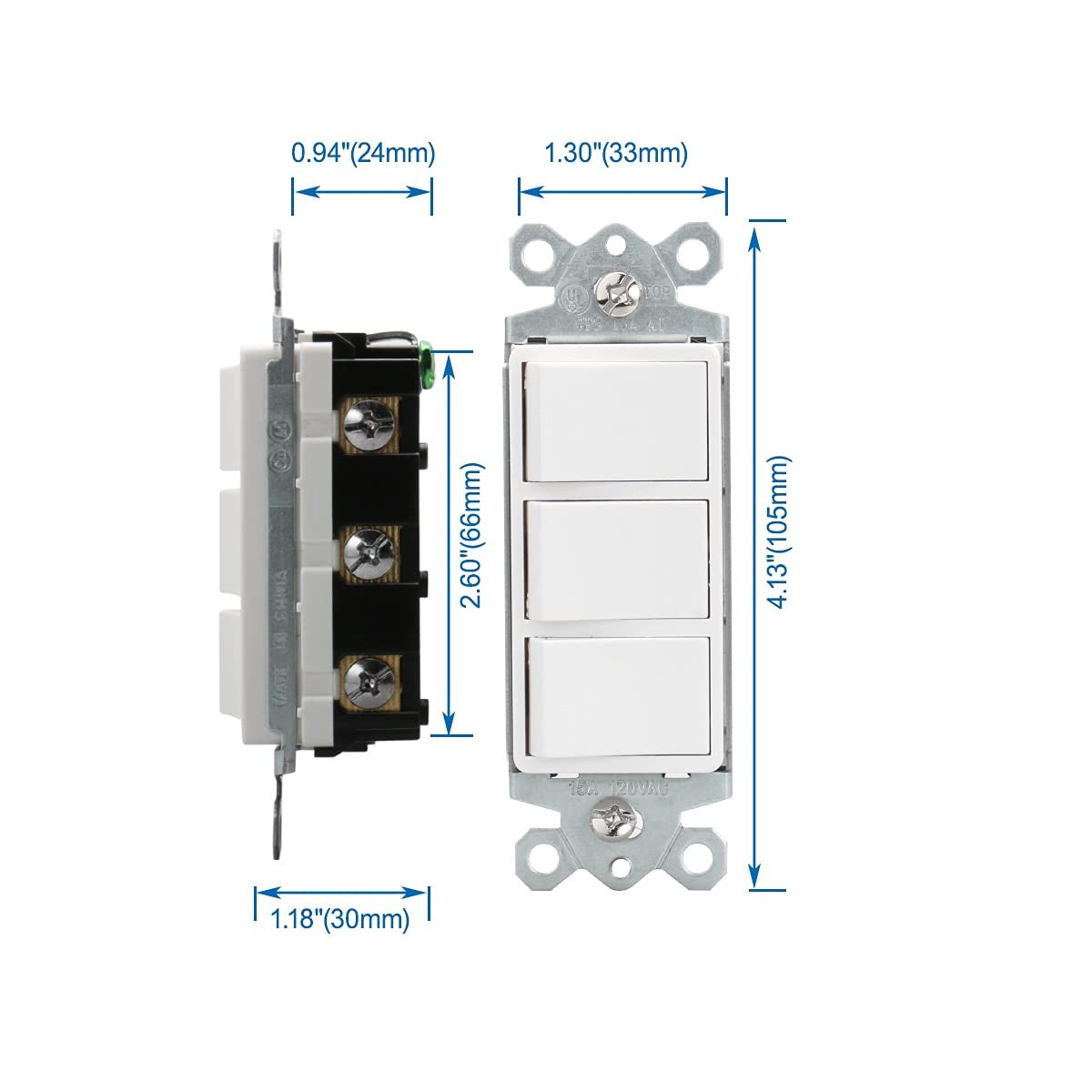 2-Decora Traditional Single PoleDual Combination Switch & Triple Rocker Swit