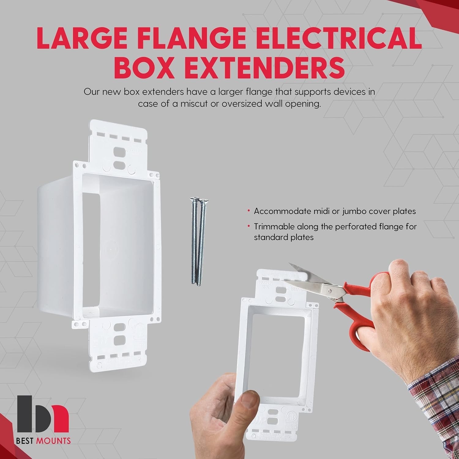– 2 Pack Electrical Power Outlet Box Extender Kit – Single Gang Box Extender …