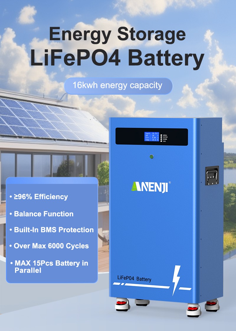 12KW 48V Solar Inverter 120V/240V WIFI+16KWh 51.2V 314Ah LiFePO4 Lithium Battery