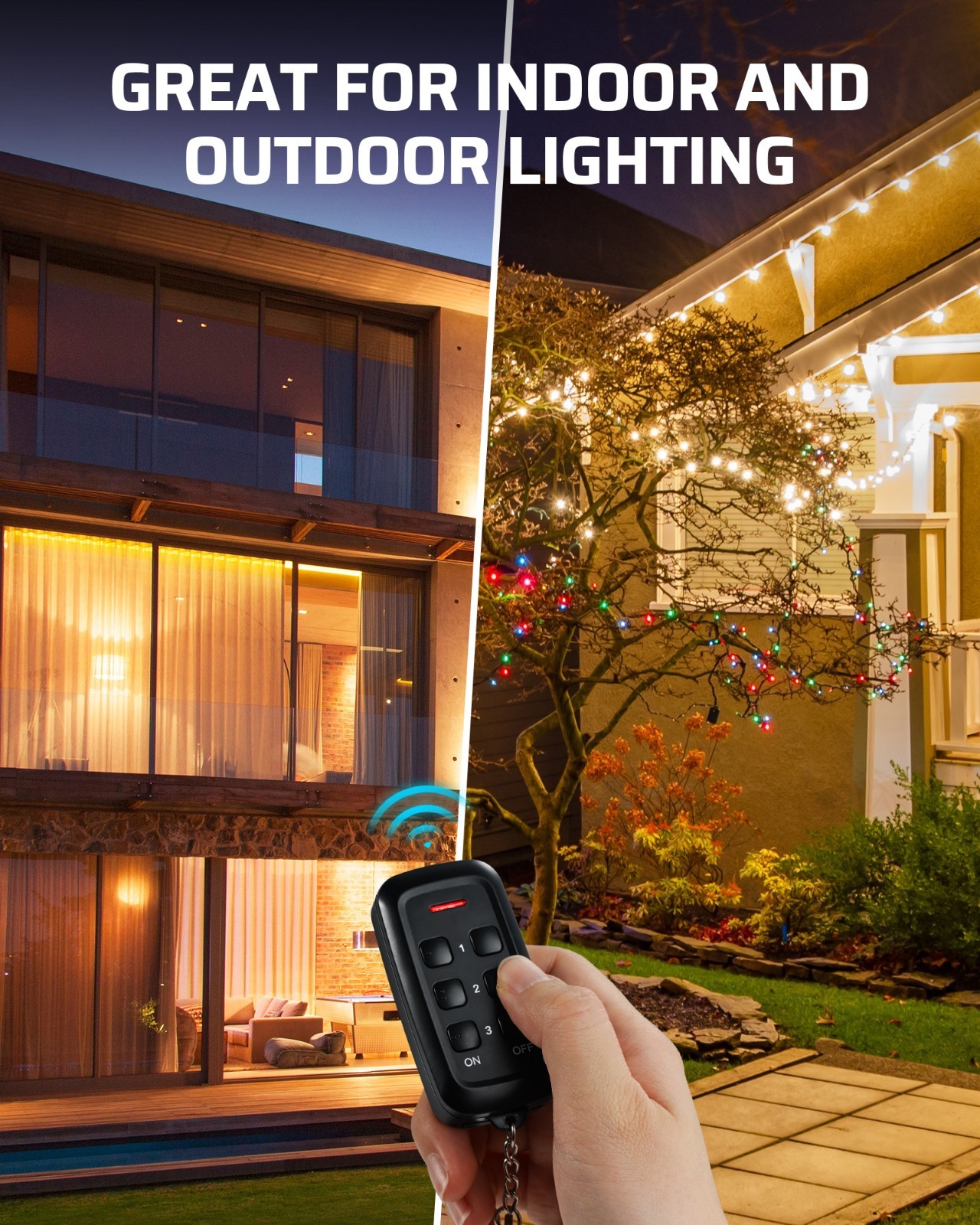 DEWENWILS 3Pcs Outdoor Indoor Wireless Remote Control Outlet 12 Remote 100FT