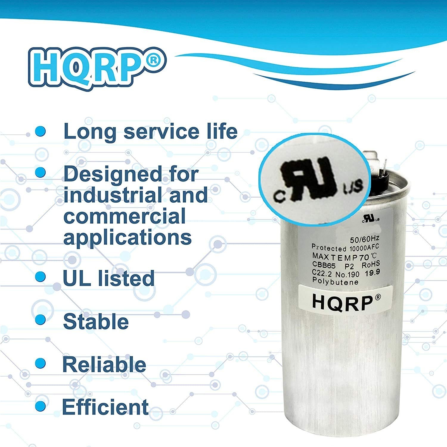 HQRP 40uf+5uF 370-440V Dual Run Capacitor AC Electric Motor Start HVAC Blower…