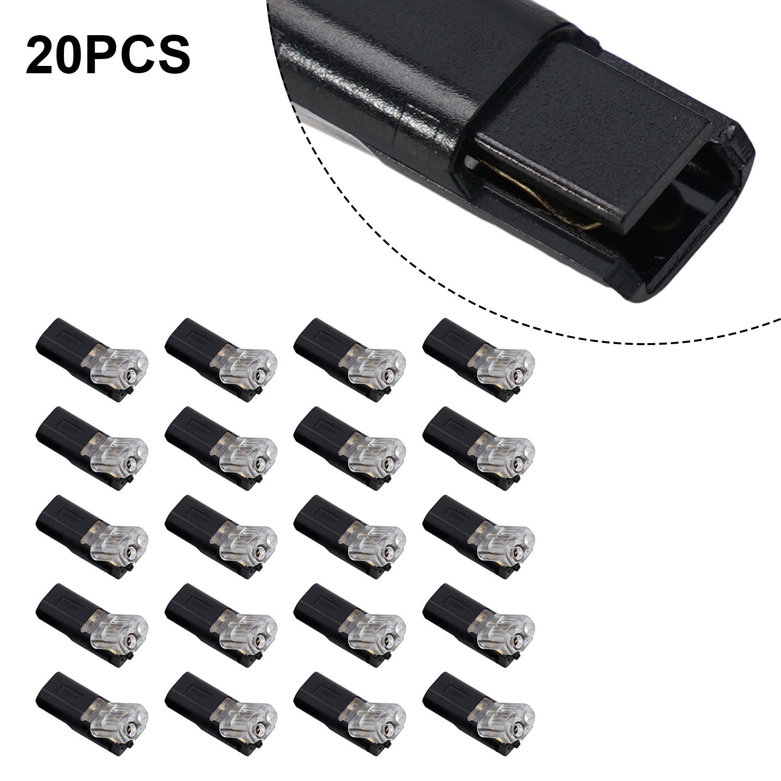 20pcs Double-Wire Plug-in Connector, Pluggable 2 Pin 2 Way LED Wire Connectors,