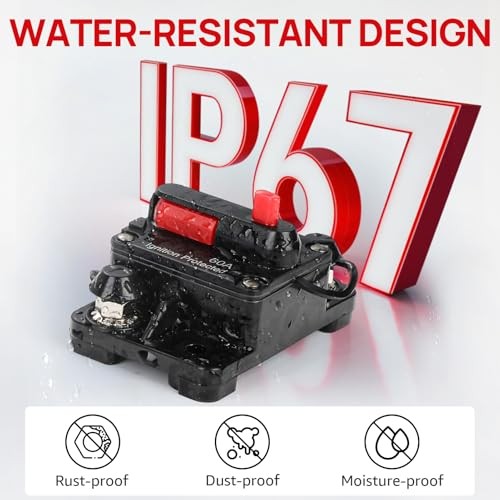 60 Amp Circuit Breaker with Manual Reset Switcher Waterproof for 60A+Terminal