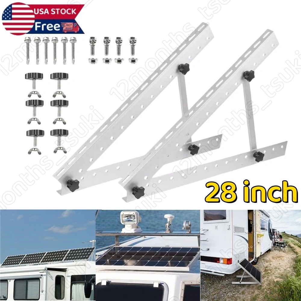 28 inch Adjustable Solar Panel Tilt Mounting Rack Bracket (2/4/6/8 Set) RV Frame