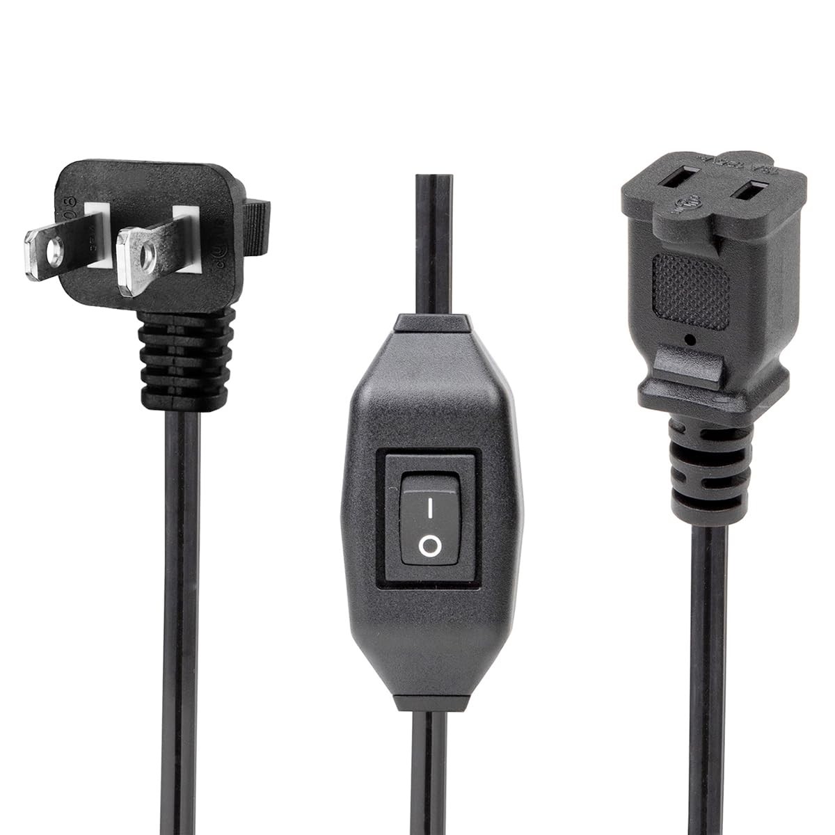 [6-Feet] On Off Switch Extension Cord, Right Angle 2-Prong Polarized Extensio…