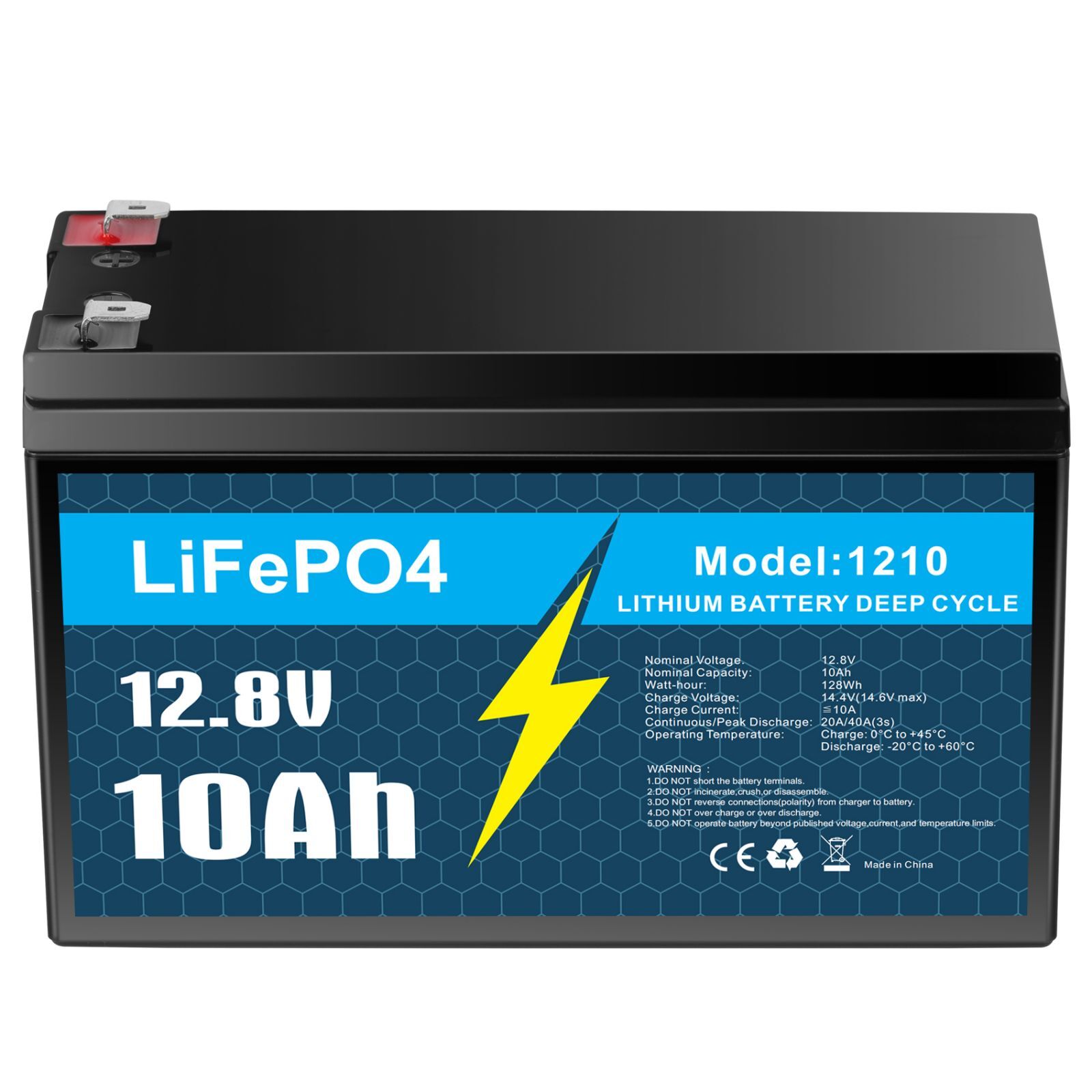1/2/3/4 Pack 12V 10Ah LiFePO4 Lithium Battery, Deep Cycle, for UPS, E-Scooter