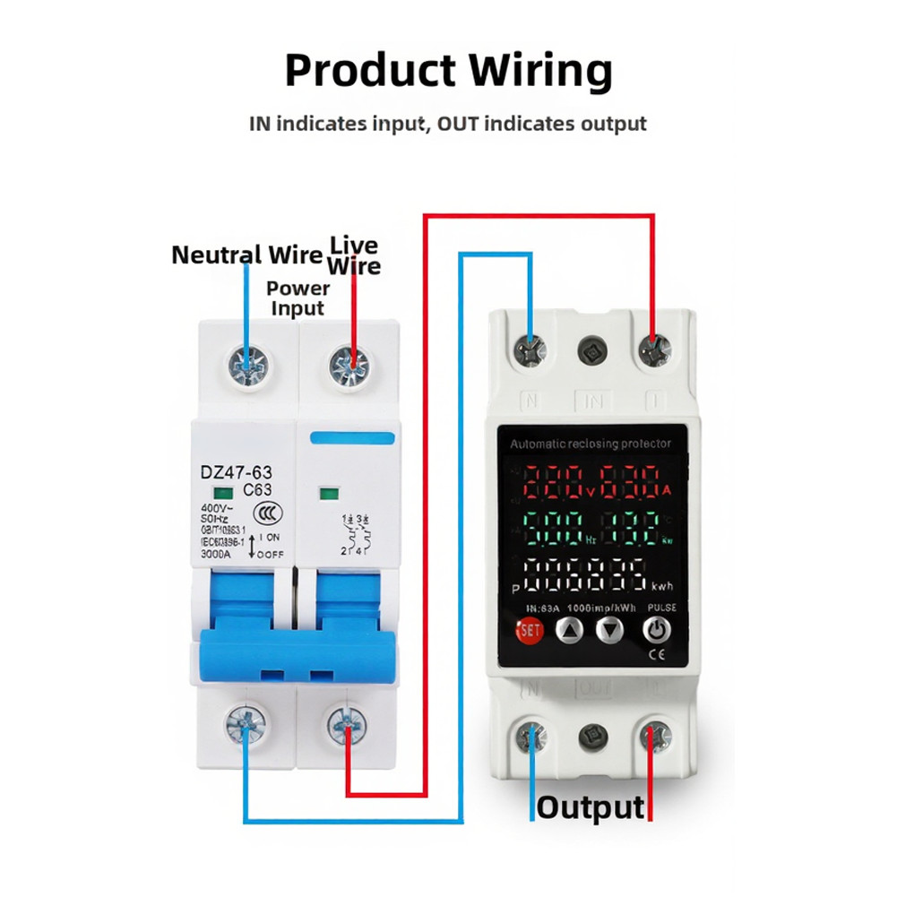 63A Overvoltage Protector with Real Time Voltage for current Monitoring