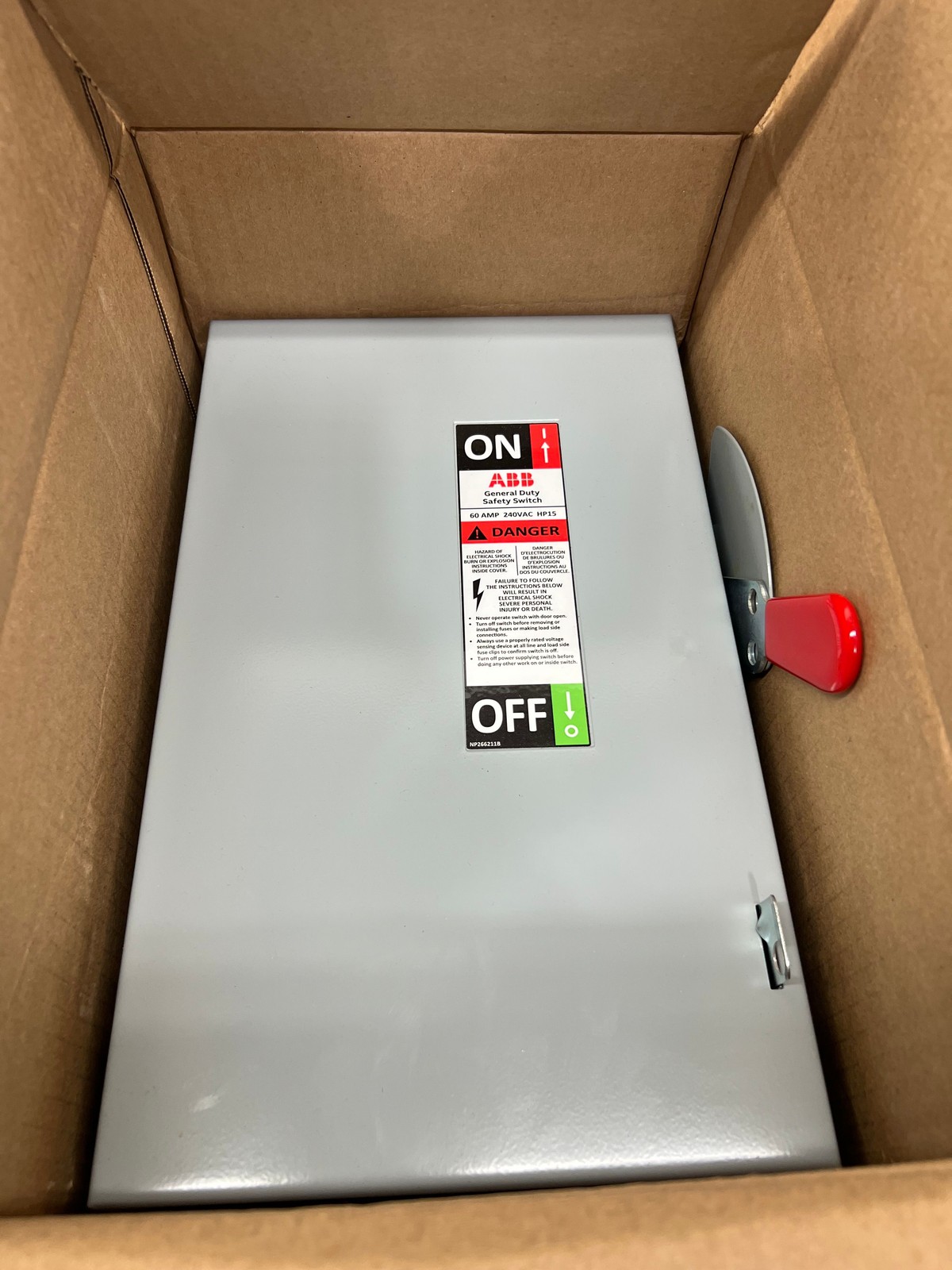 ABB 60 Amp 240V Fusible Outdoor General-Duty Safety Switch (TG3222R) OPEN BOX