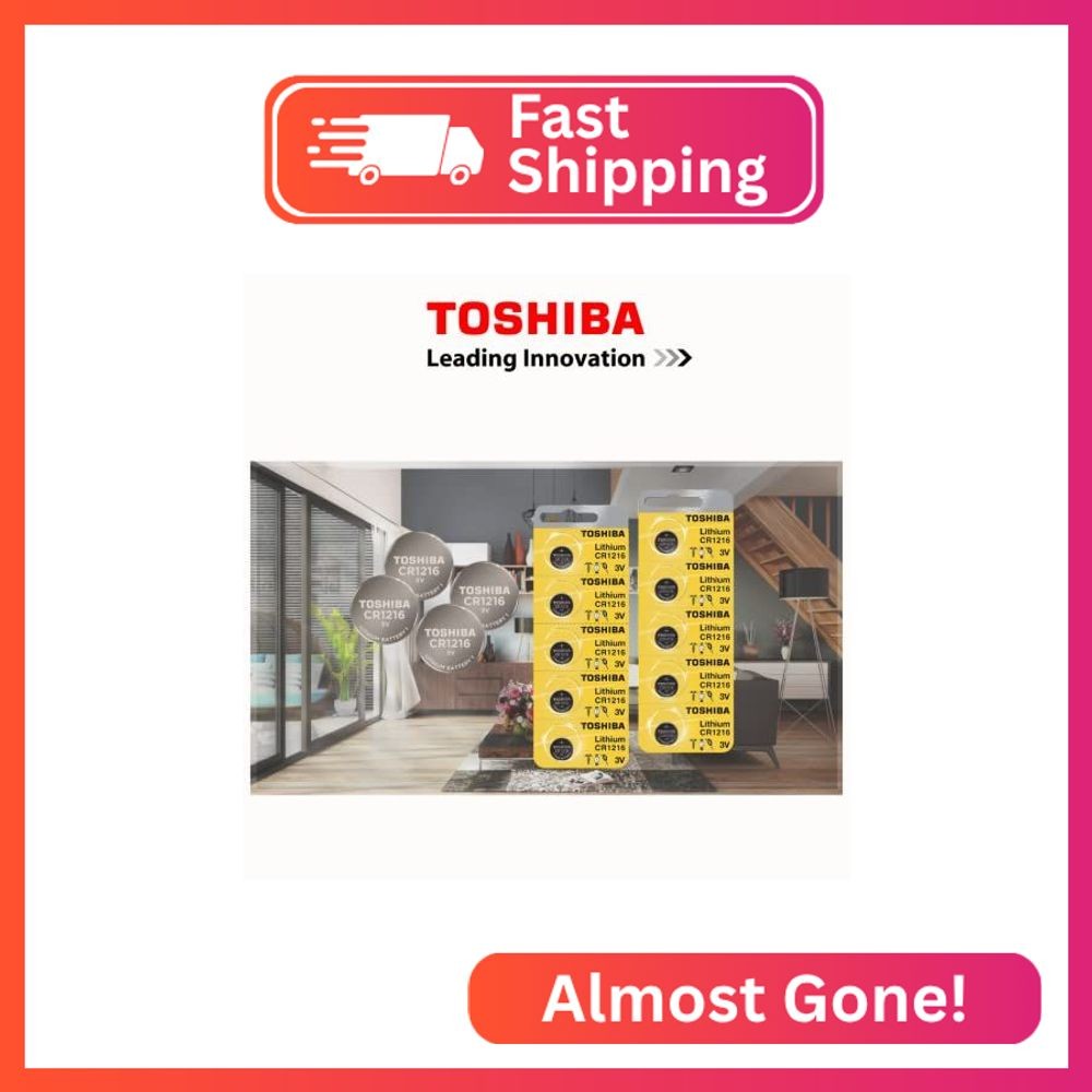 Toshiba CR1216 3 Volt Lithium Coin Battery (5 Batteries)
