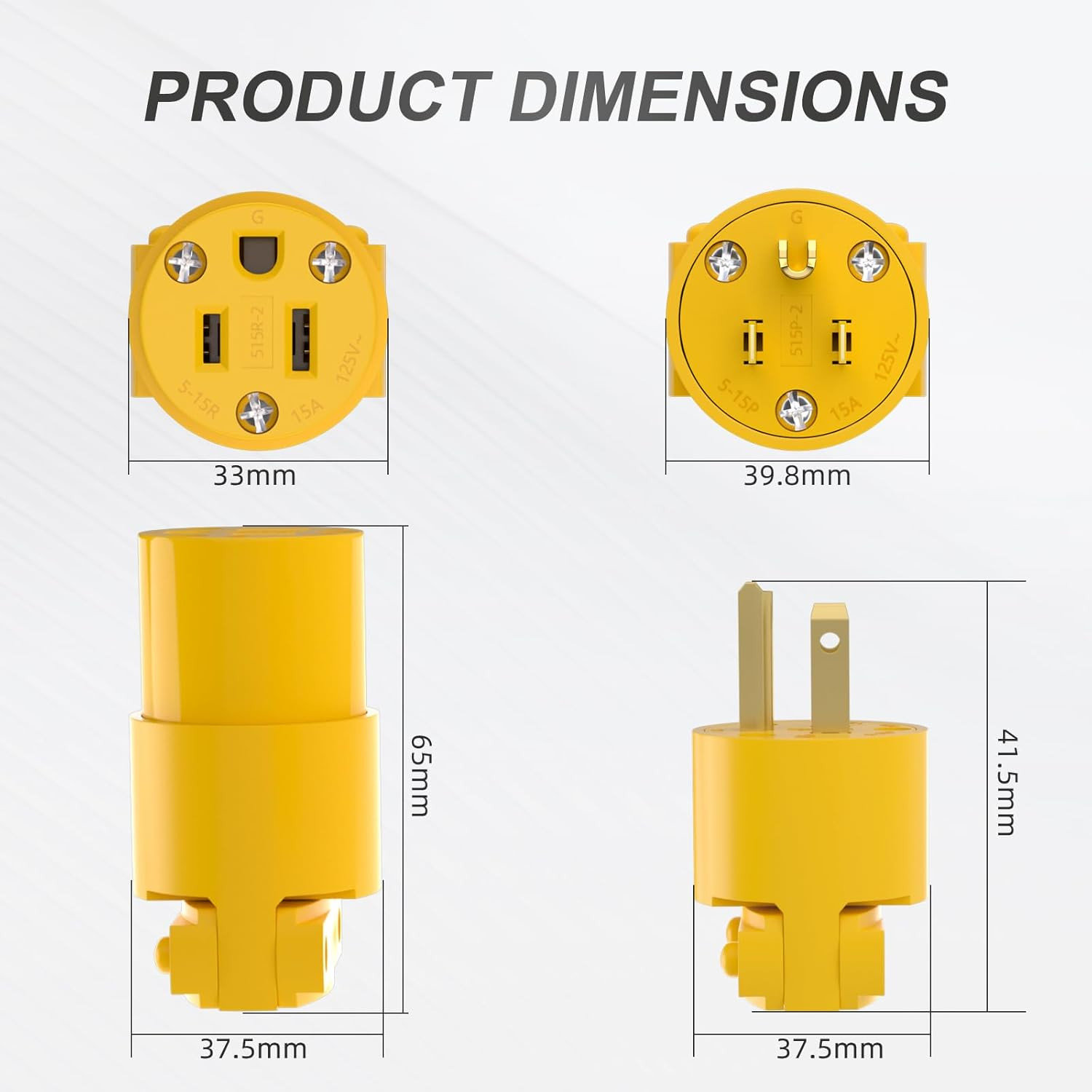 Extension Cord Ends Male and Female Electrical Replacement Plug & Connector NEMA