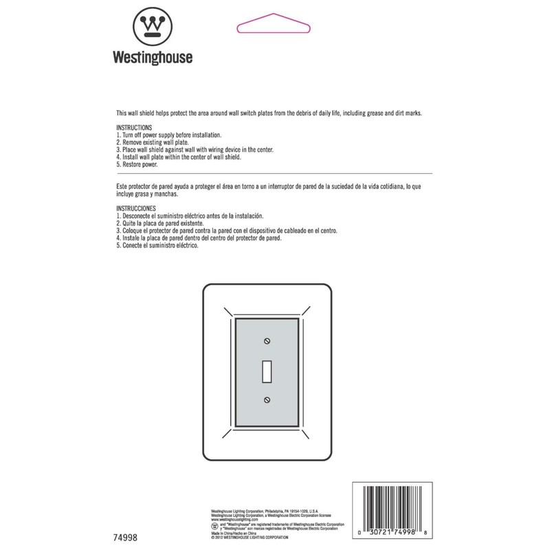 Westinghouse 74998 Durable Plastic Single-Gang Wall Shield 7-7/8 H x 5-3/8 L in.
