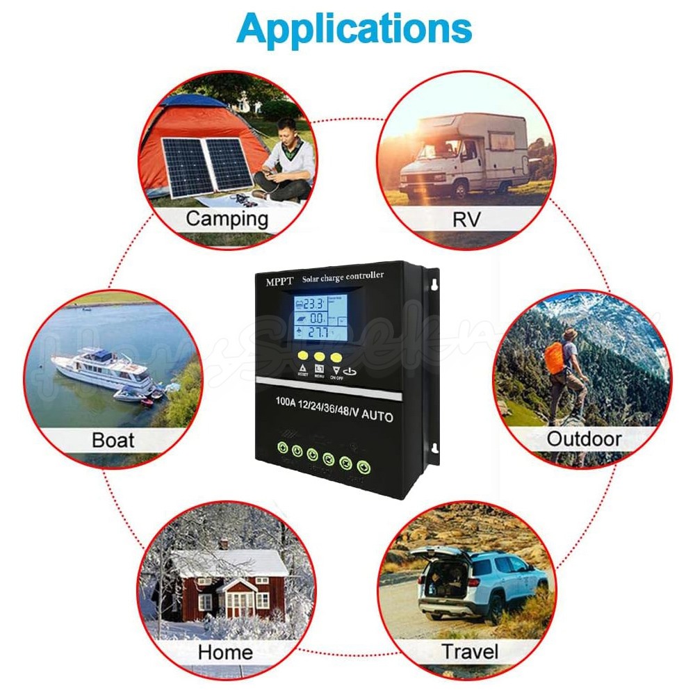 4000W 100A MPPT Solar Charge Controller 12V 24V 36V 48V Battery PV Regulator USB