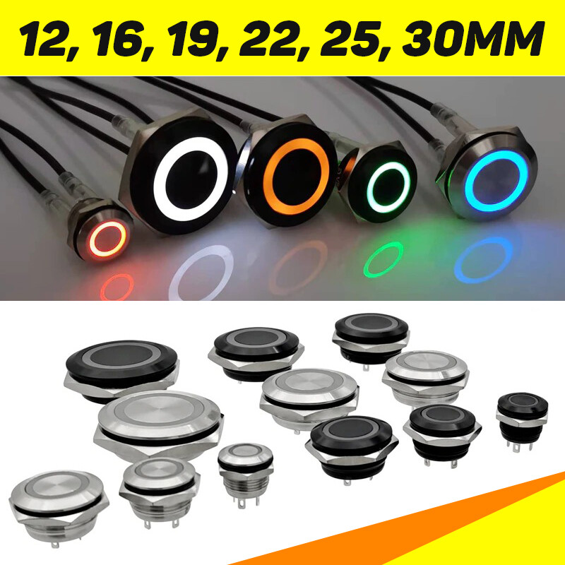 Short Mini Push Button Switch Electric Power Led Light Momentary Pressure Switch