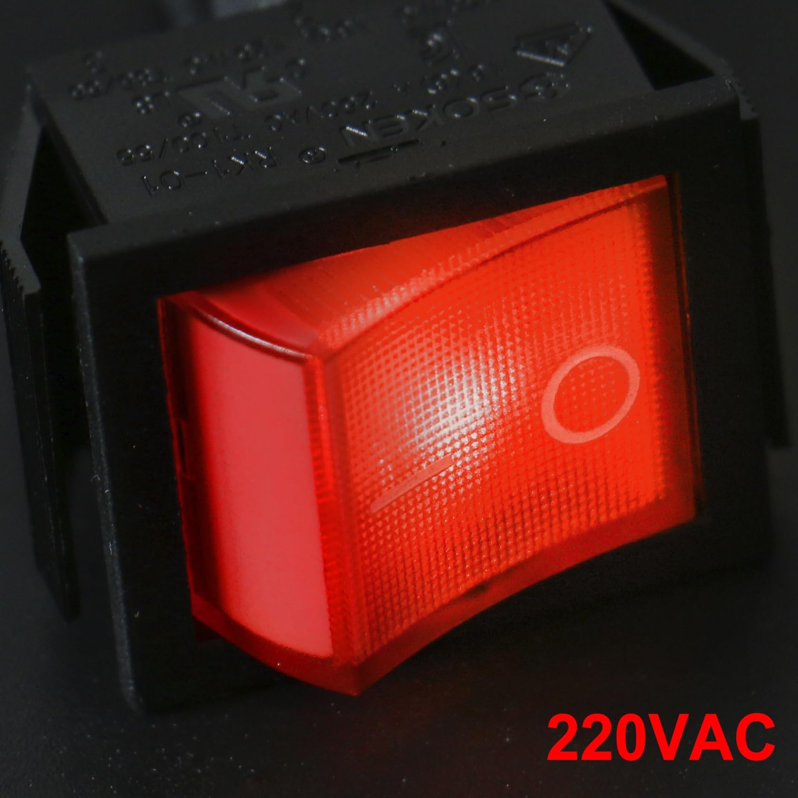 Rocker Switch ON-Off DPST 4 Terminals Red Light 16A 250VAC with Waterproof Cover