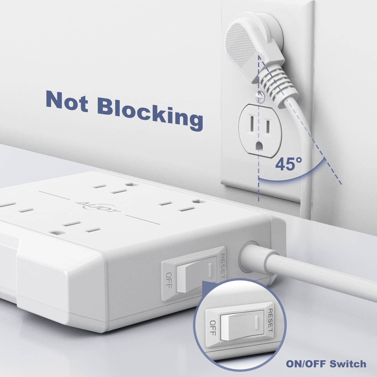 Power Strip with USB Ports 5 ft Extension Cord with 4 Outlets2.2 in and 4 USB…