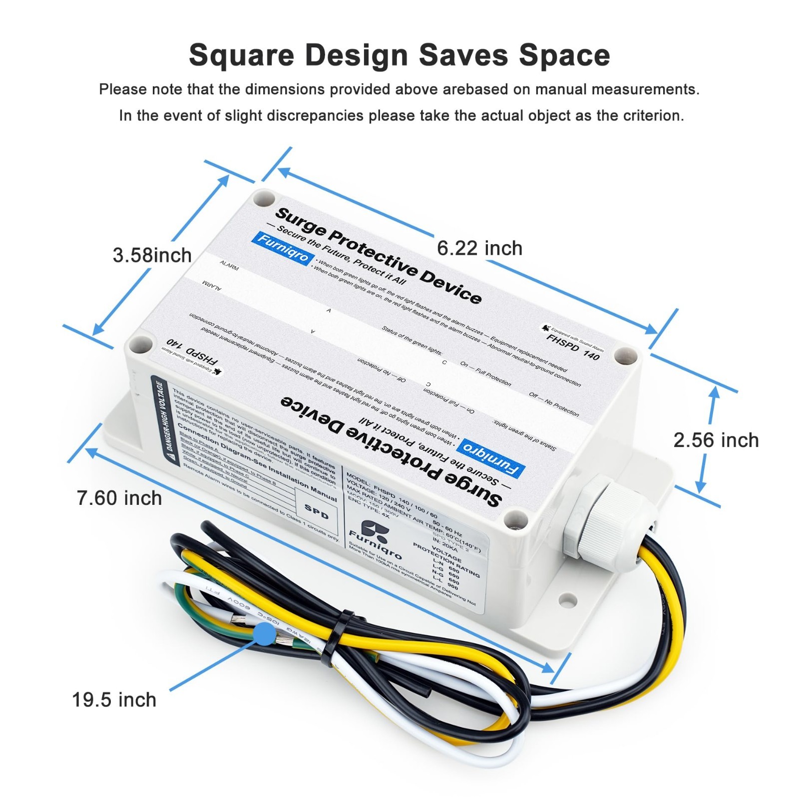 Whole House Surge Protector 140,000 Amps – Indoor/Outdoor Surge Protection Devic
