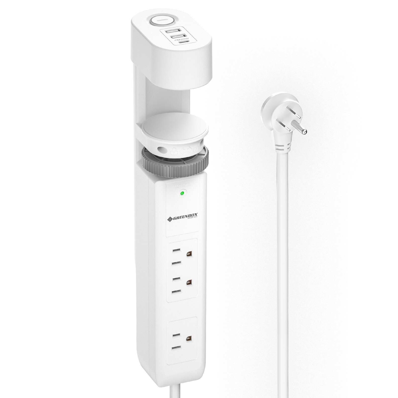Desk Clamp Power Strip for Office, 3USB+3 Sockets, 6FT Power Cord ETL Certified