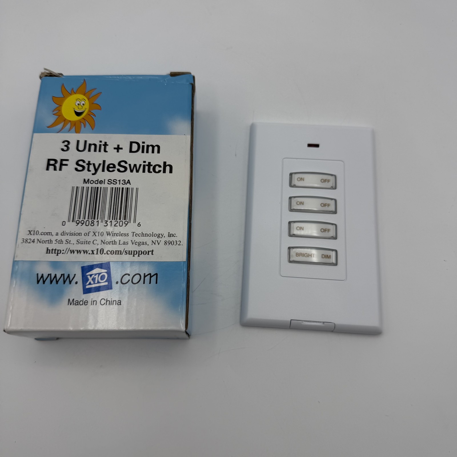 X10 Powerhouse SS13A RF StyleSwitch Wireless Remote Wall Switch 3 Unit + Dimmer