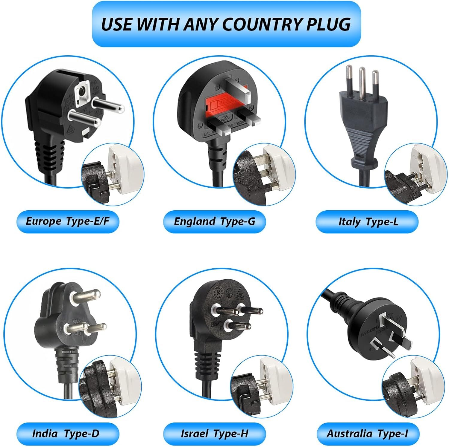 1-500 Pcs European EU To US American Adapter Plug Converter Euro Asia to USA Lot
