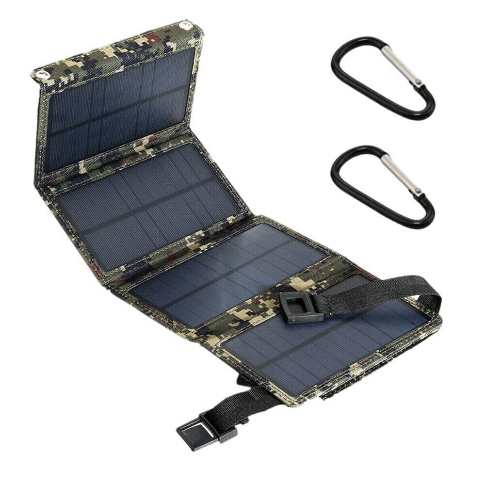 80W Foldable USB Solar Panel Charger Power Bank for Camping Hiking