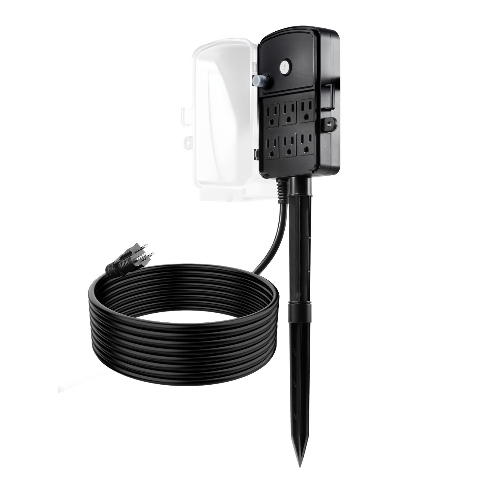 VEVOR Outdoor Power Stake Waterproof Power Strip 6 Outlets 15 FT Extension Cord